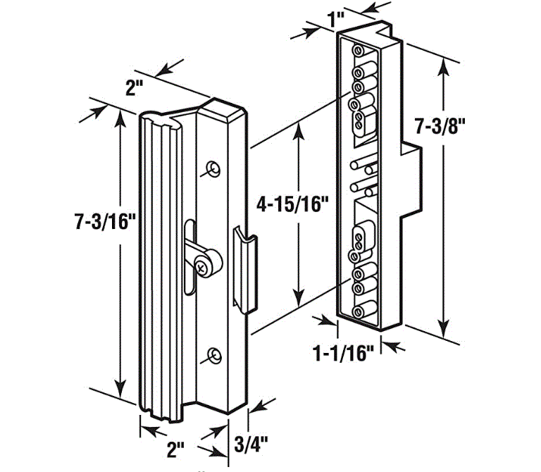 Prime Line hook over style surface mount patio door handle