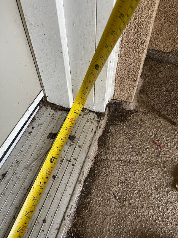 Measuring the sill on a french door for a new screen door track