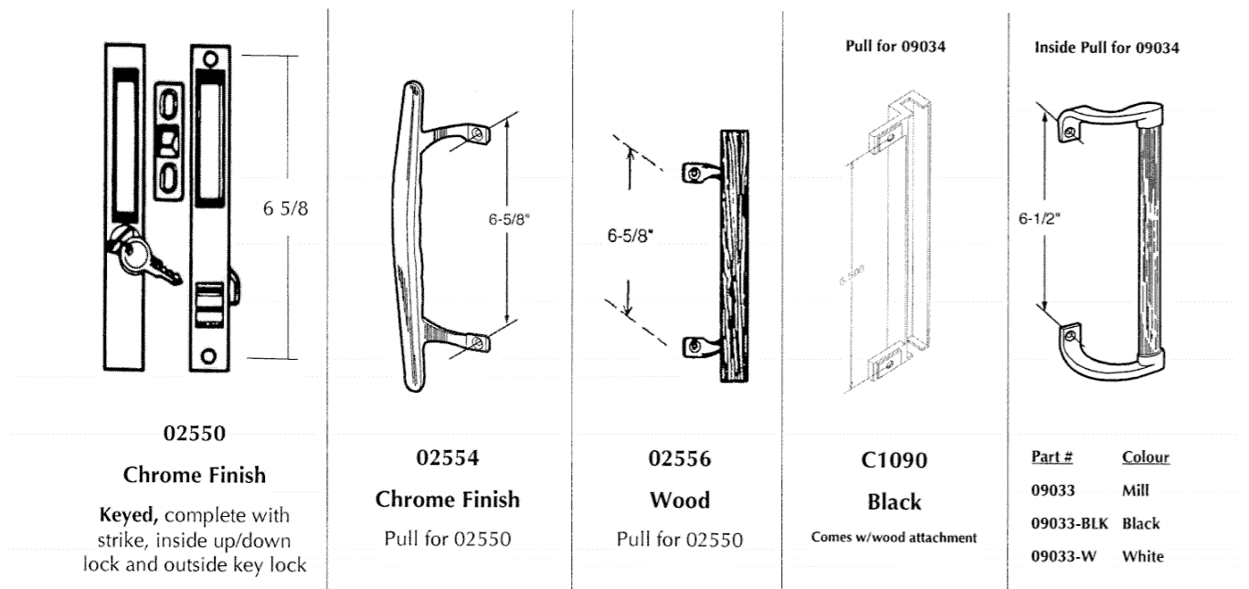 sliding door handle parts