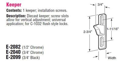 PRIME LINE HASPS OR KEEPERS USED WITH INSET LOCK