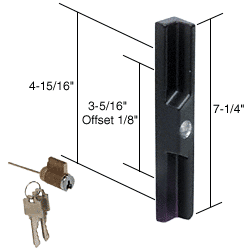 Keyed exterior patio door handl