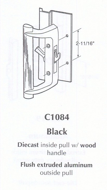 Prime Line single hook style surface mount patio door handle