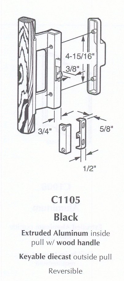 Prime Line tab & hook style surface mount patio door handle