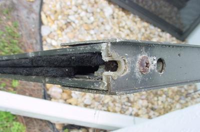 worn out patio door roller