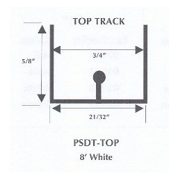 Patio door top track cross section and dimensions