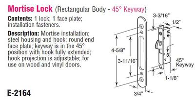 Prime Line E-2164 patio door lock with escutcheon plate