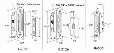 Recessed faceplate patio door mortise locks