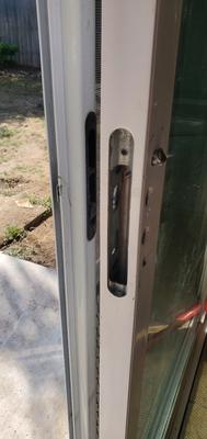 cut-out for locking mechanism in sliding door