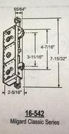 Milgard Classic 2 Point Patio Door Lock