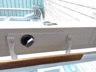 Adams Rite commercial lock used in sliding patio door