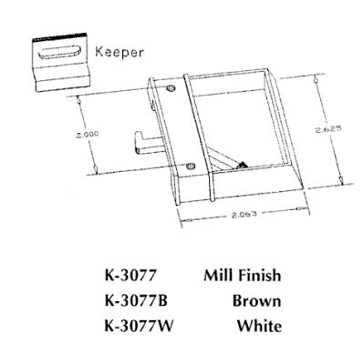 SQUARE HANDLE SCREEN DOOR LOCK PART # K307