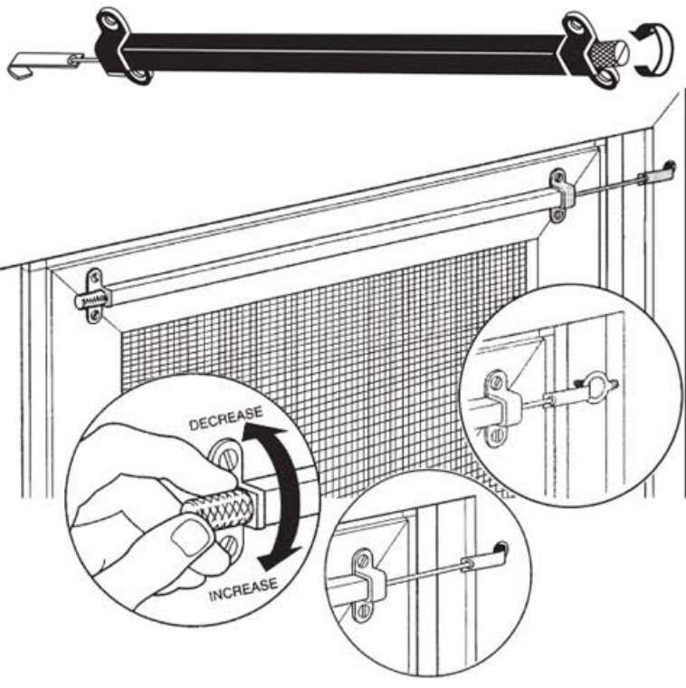 Adjustable force screen door closer