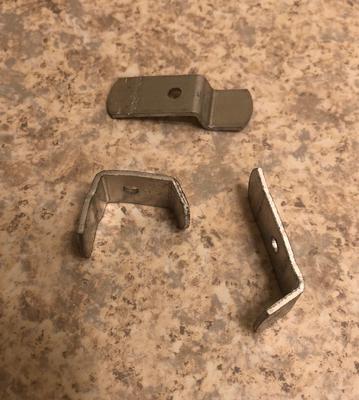 Aluminum screen clips used for storm door panel clips