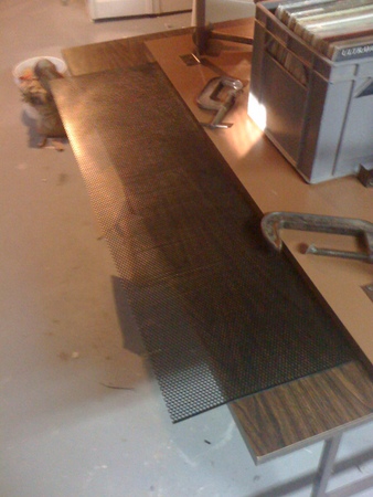 Laying the material on the table for bending