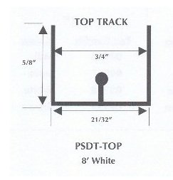 Patio door top track cross section and dimensions